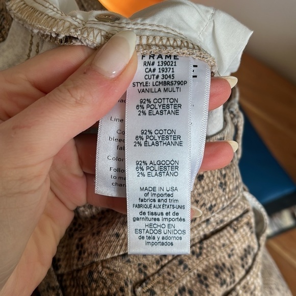 FRAME Le Crop Mini Boot Snake-print Mid-rise Bootcut Jeans Size 28 - Picture 8 of 9